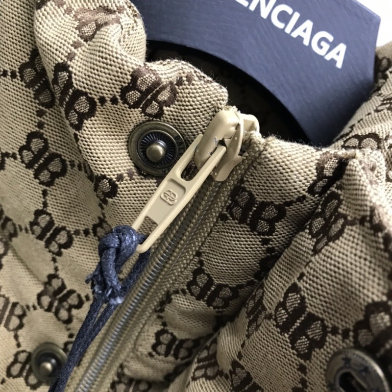 Ba*len*cia*ga all-over printed double B down jacket