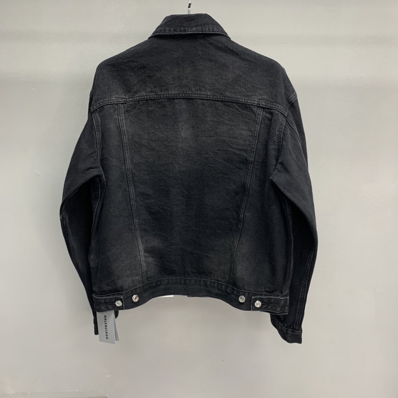 Ba*len*cia*ga offset printed denim jacket