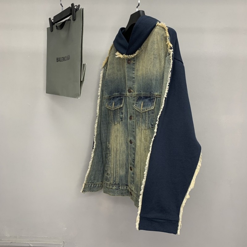 Ba*len*cia*ga patchwork denim jacket