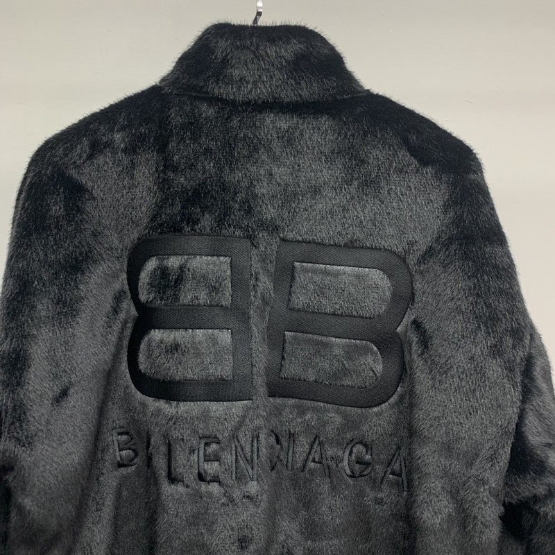 Ba*len*cia*ga embroidered fur jacket