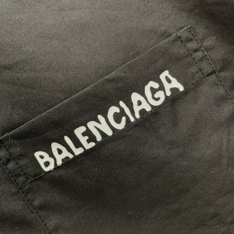 Ba*len*cia*ga blurred lettering long sleeve shirt
