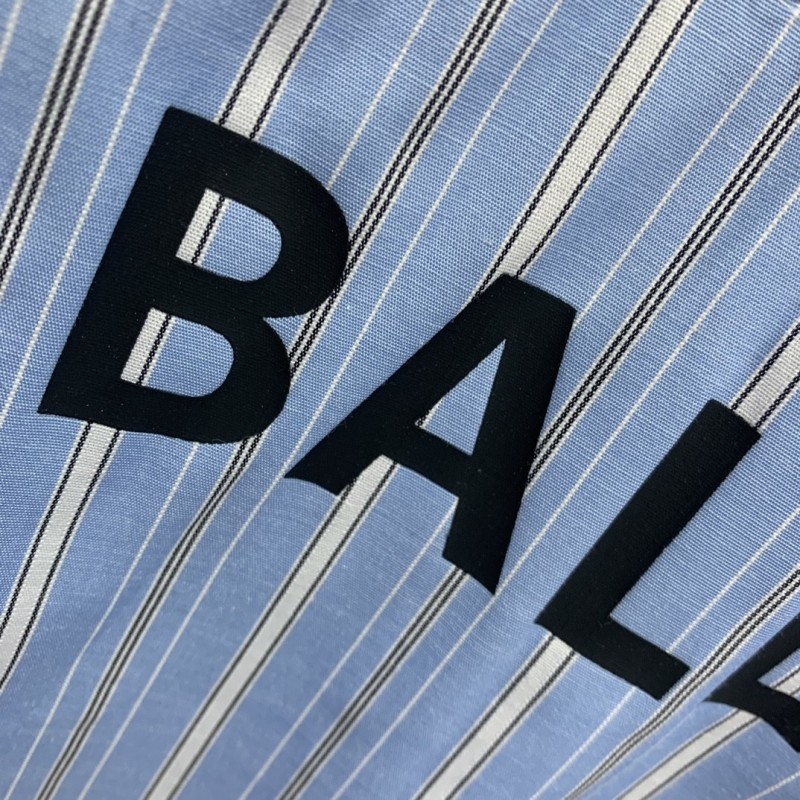 Ba*len*cia*ga striped long-sleeved shirt