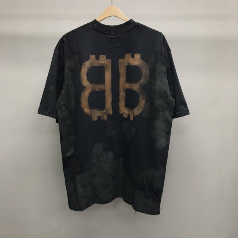 Ba*len*cia*ga BB Industrial Cement Painted T-Shirt