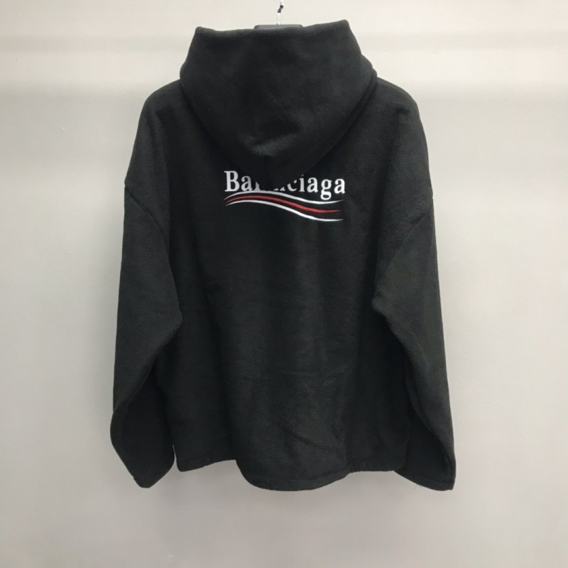 Ba*len*cia*ga Polar Fleece Coke Hooded Sweatshirt