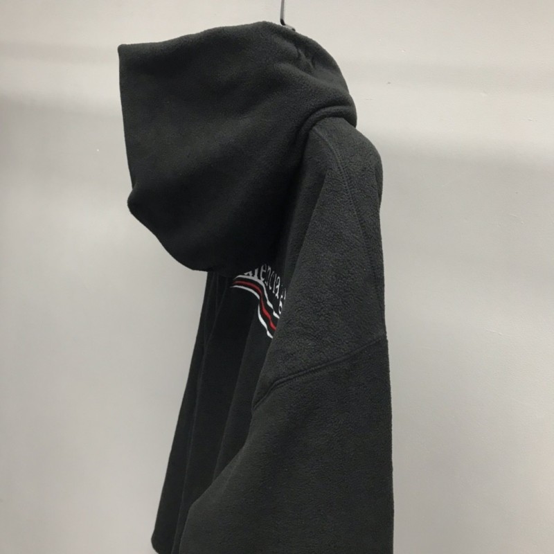 Ba*len*cia*ga Polar Fleece Coke Hooded Sweatshirt