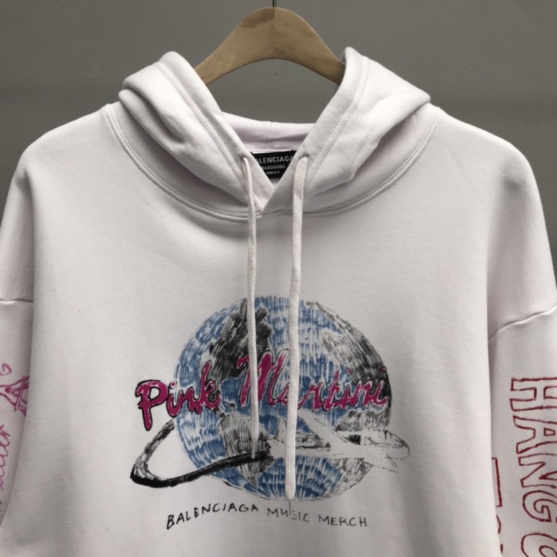 Ba*len*cia*ga printed hooded sweatshirt