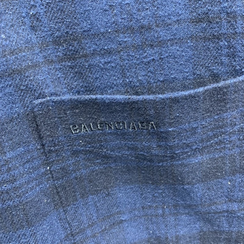 Ba*len*cia*ga plaid shirt hooded jacket
