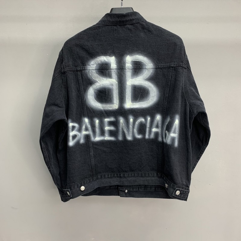 Ba*len*cia*ga BB letter denim jacket