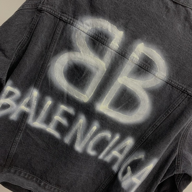 Ba*len*cia*ga BB letter denim jacket