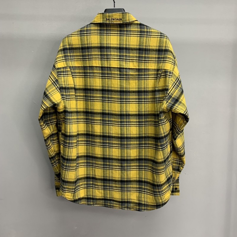 Ba*len*cia*ga reversible plaid shirt jacket