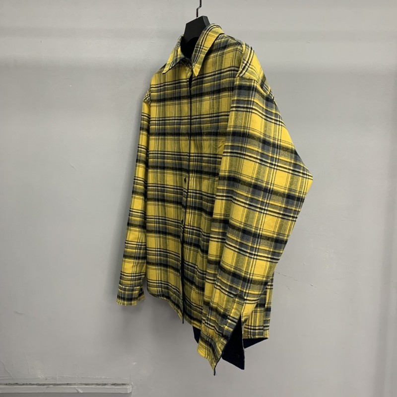 Ba*len*cia*ga reversible plaid shirt jacket