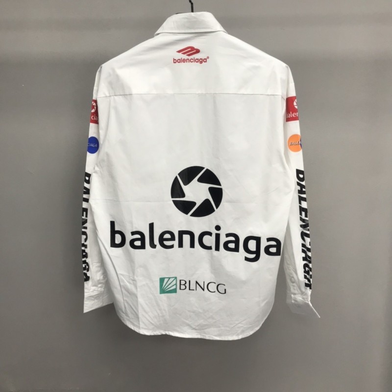 Ba*len*cia*ga LOGO LOGO racing style long sleeve shirt