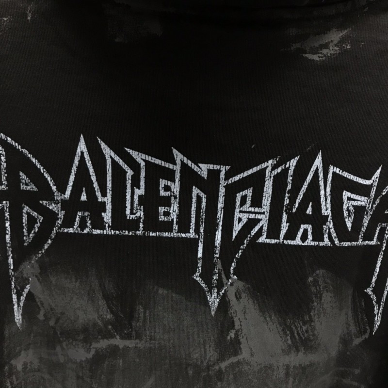 Ba*len*cia*ga Paris tower mud dyed hoodie