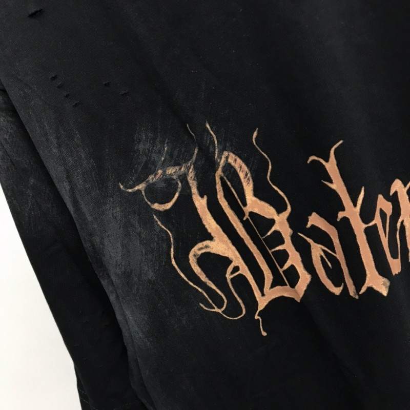 Ba*len*cia*ga Sanskrit lettering industrial paint T-shirt