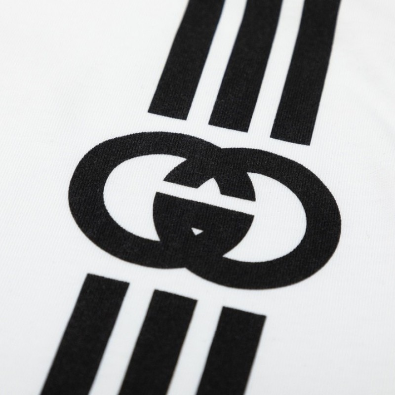 G*u*i  23SS double G vertical stripe foam printed t-shirt
