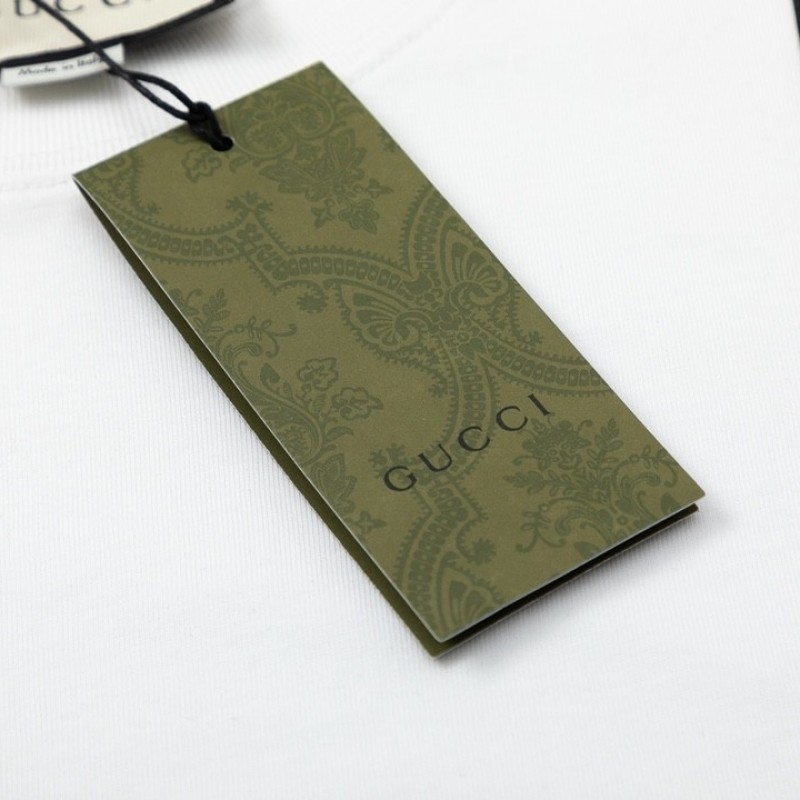 G*u*i  23SS double G vertical stripe foam printed t-shirt