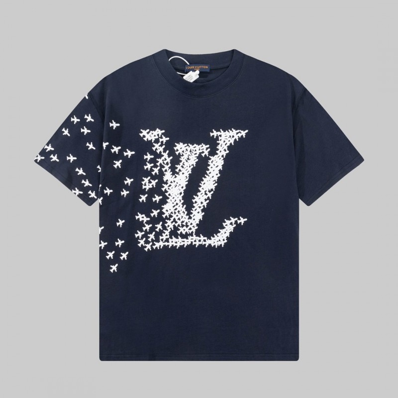 L0*is V*t0n 23ss small plane full print pattern gold classic T-shirt