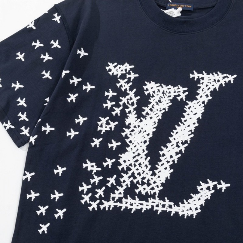 L0*is V*t0n 23ss small plane full print pattern gold classic T-shirt