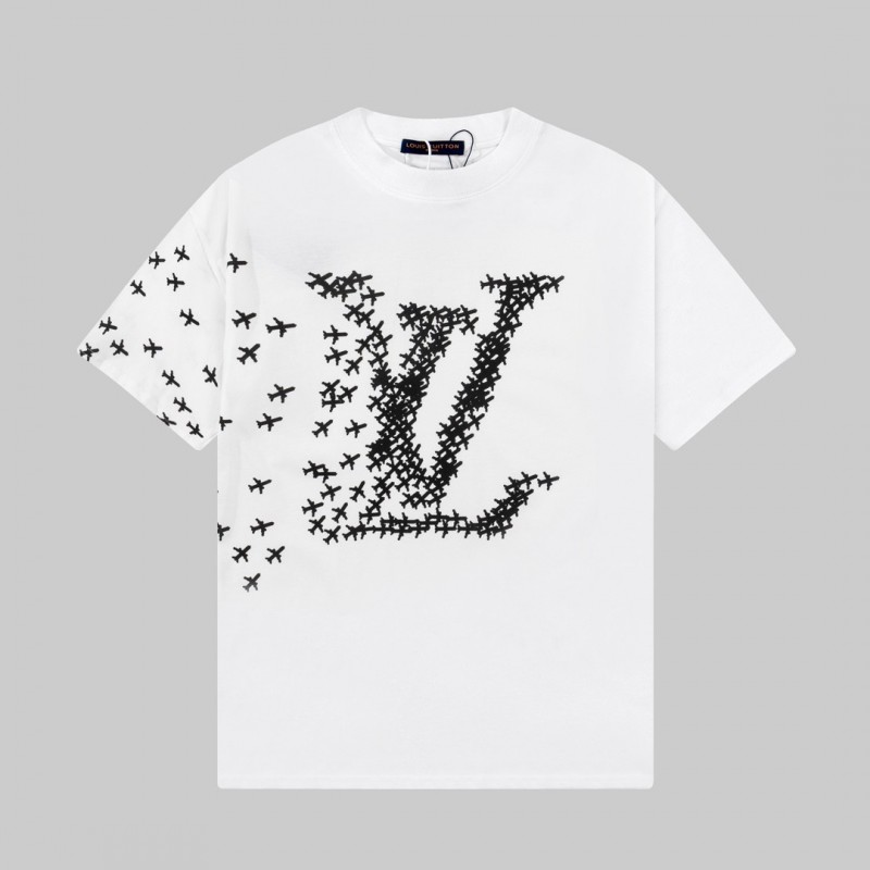 L0*is V*t0n 23ss small plane full print pattern gold classic T-shirt