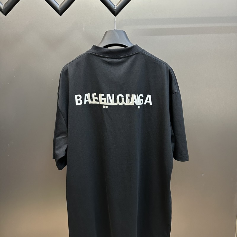 Ba*len*cia*ga double back embroidered short sleeves