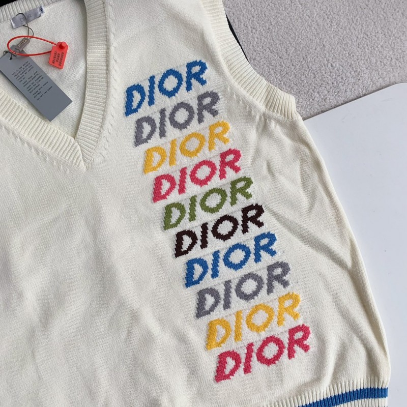 D*0r Monochrome striped knitted waistcoat