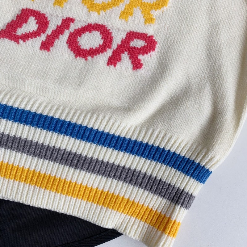 D*0r Monochrome striped knitted waistcoat