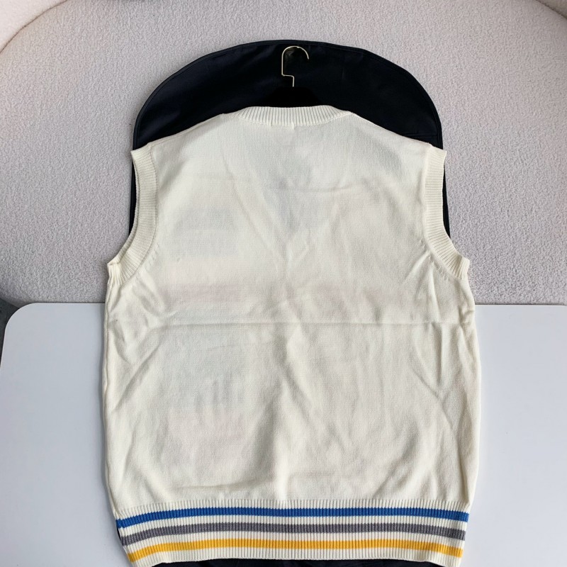 D*0r Monochrome striped knitted waistcoat