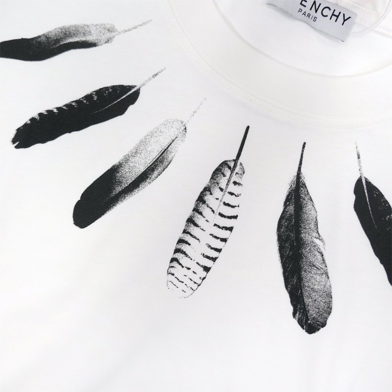 Givenchy 2024ss new summer feather print t-shirt