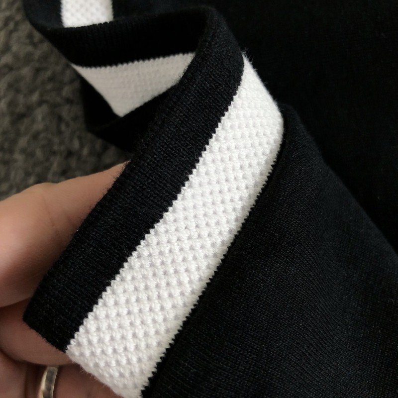 G*u*i Floral neckline embroidered polo shirt with cartoon lettering