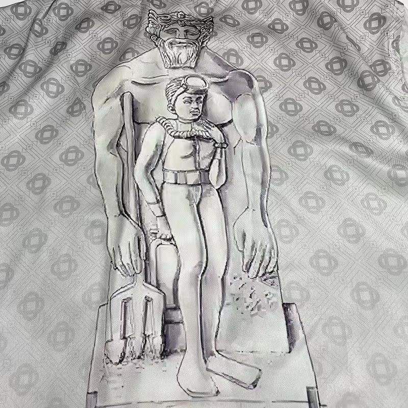 Casablanca 22SS guardian plaster, black and white gradient men and women lovers Hawaiian short-sleev