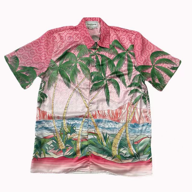 Casablanca Sunset Silk Sicilian lazy wind coconut print holiday shirt