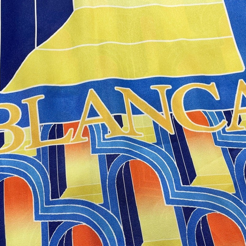 Casablanca Dream Gate, White twill silk short sleeve shirt