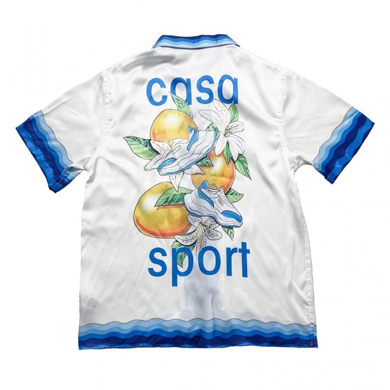 Casablanca 23SS white cactus tennis court shirt