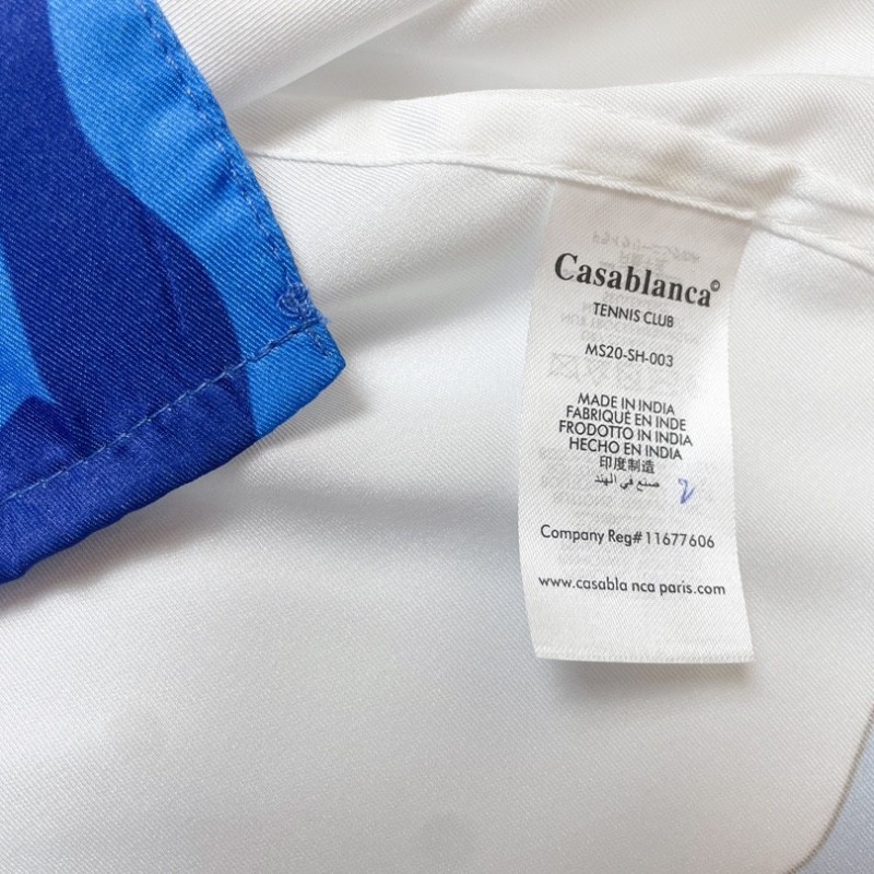 Casablanca 23SS white cactus tennis court shirt