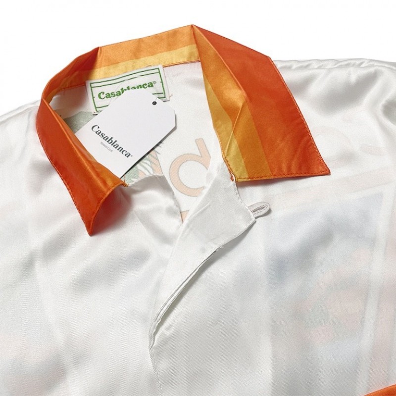 Casablanca 23SS white cactus tennis court shirt