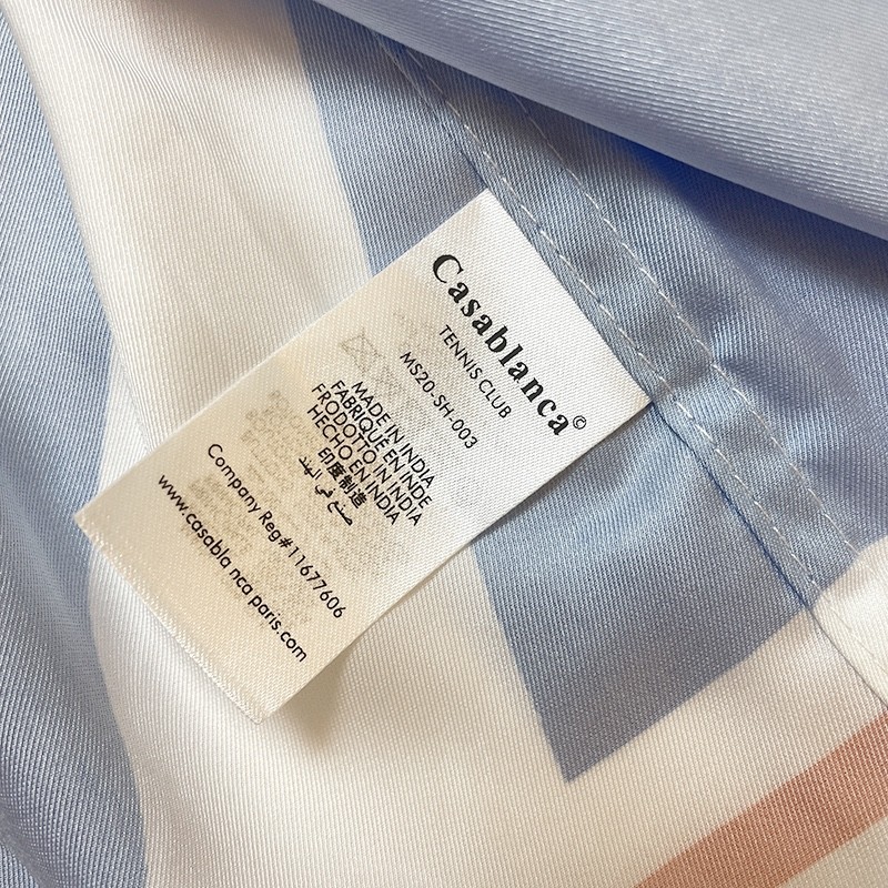 Casablanca Painted Plaid aircraft printed silk casual short-sleeved shirt