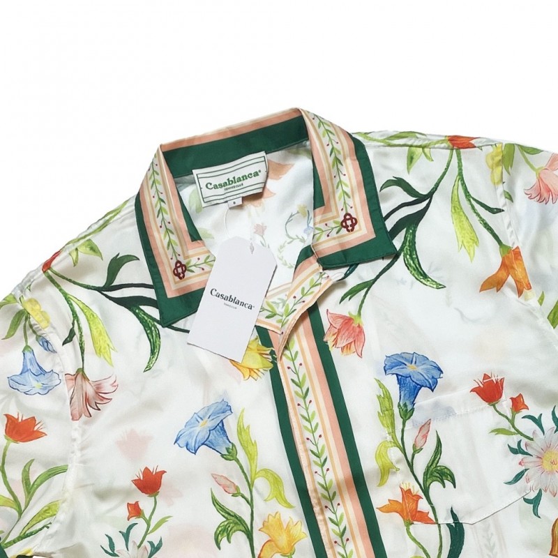 Casablanca Graffiti flower printed silk shirt