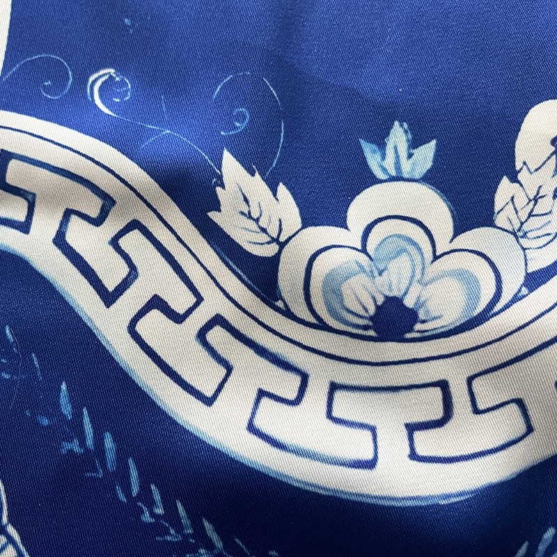 Casablanca 23SS Blue Marble Swan Hawaiian long sleeve shirt