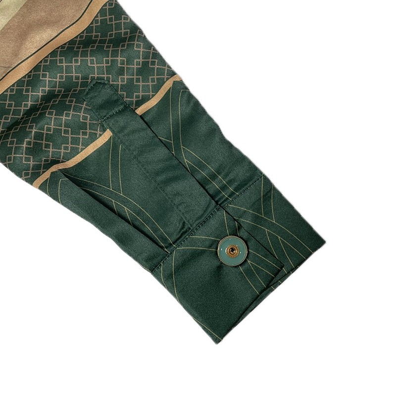 Casablanca Alchemy print sun and moon sign totem silk long-sleeved shirt