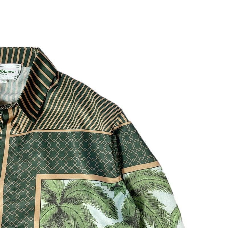 Casablanca Alchemy print sun and moon sign totem silk long-sleeved shirt