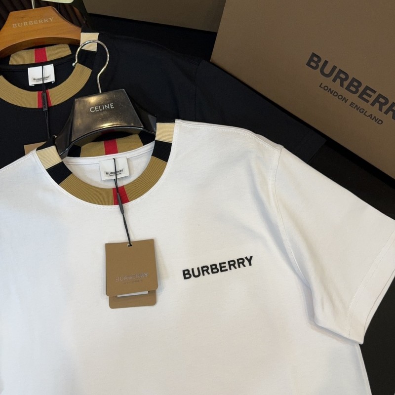 B**rry 2024ss latest logo embroidered cotton short-sleeved t-shirt