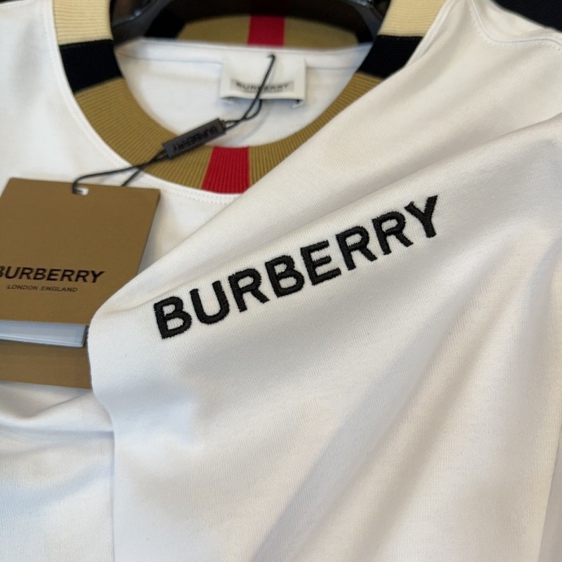 B**rry 2024ss latest logo embroidered cotton short-sleeved t-shirt