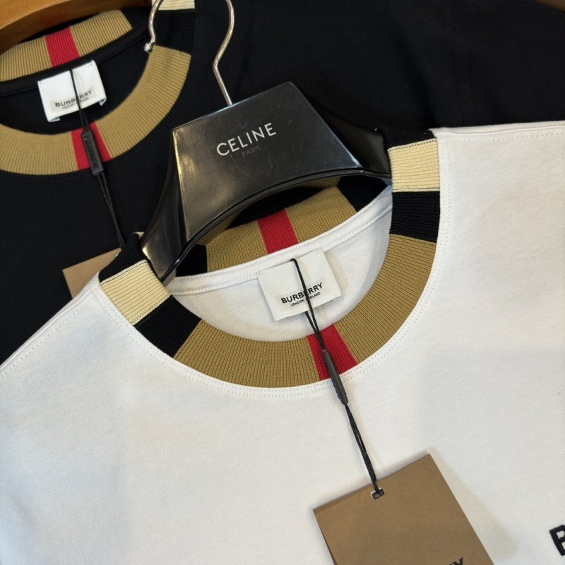 B**rry 2024ss latest logo embroidered cotton short-sleeved t-shirt