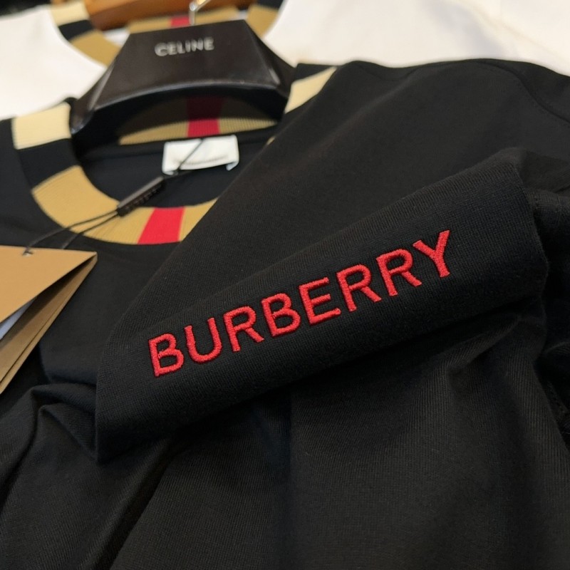 B**rry 2024ss latest logo embroidered cotton short-sleeved t-shirt