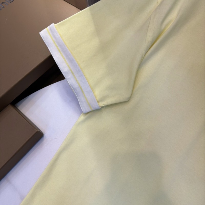 B**rry 2024ss the latest white cloth cuffs stitching small war horse printed cotton t-shirt