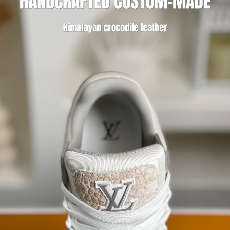 【Handmade Custom】L0*is V*t0n Himalayan Crocodile Leather Trainer Sneakers