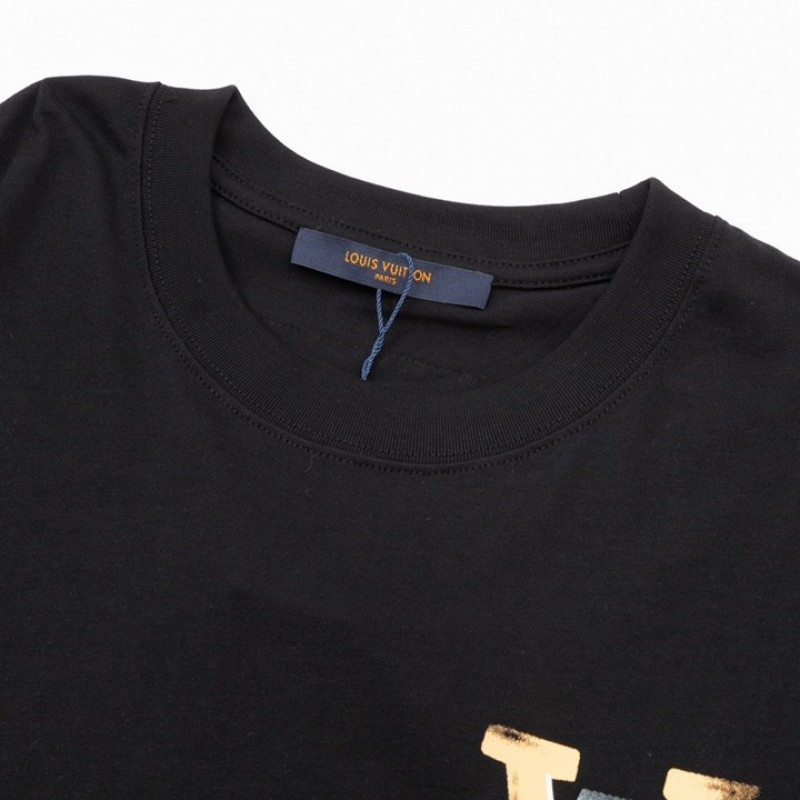 L0*is V*t0n Flowers printed with colored lettering t-shirt