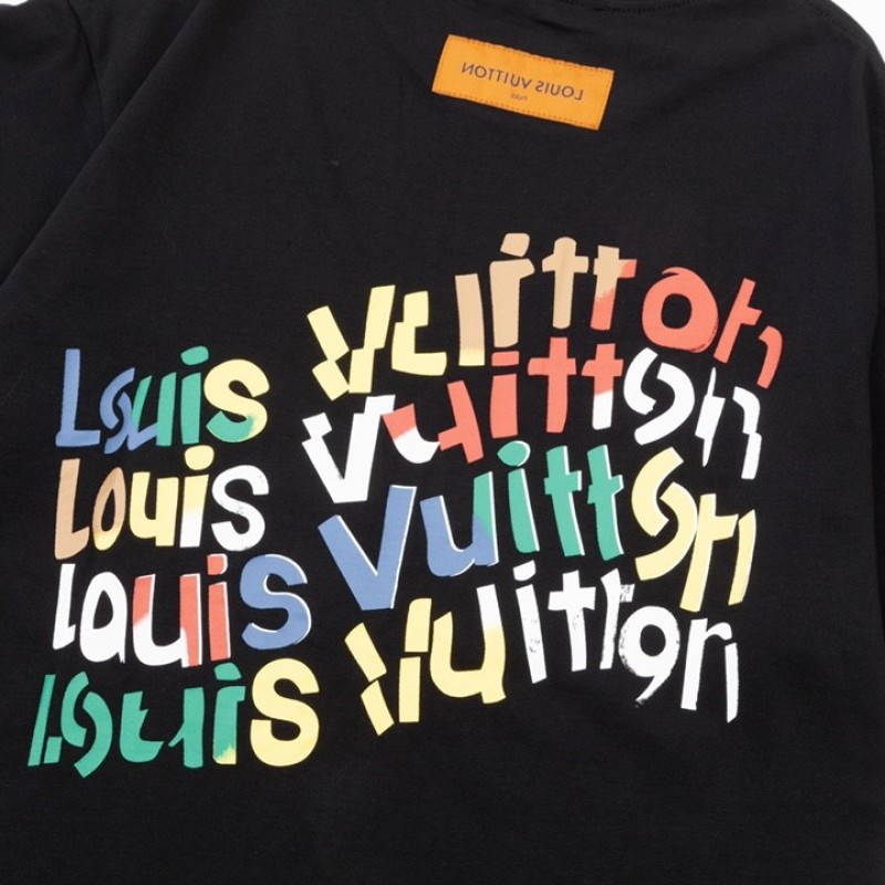 L0*is V*t0n Flowers printed with colored lettering t-shirt