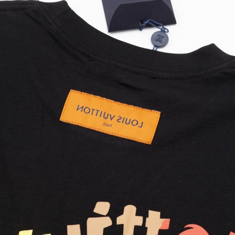 L0*is V*t0n Flowers printed with colored lettering t-shirt