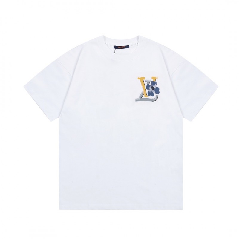 L0*is V*t0n Flowers printed with colored lettering t-shirt